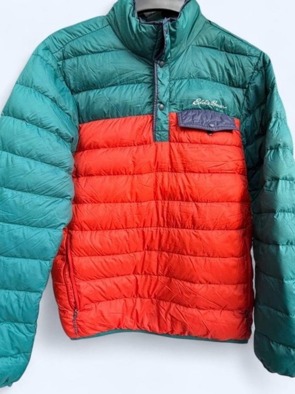 Eddie Bauer men’s Teal & Red Puffer Jacket
